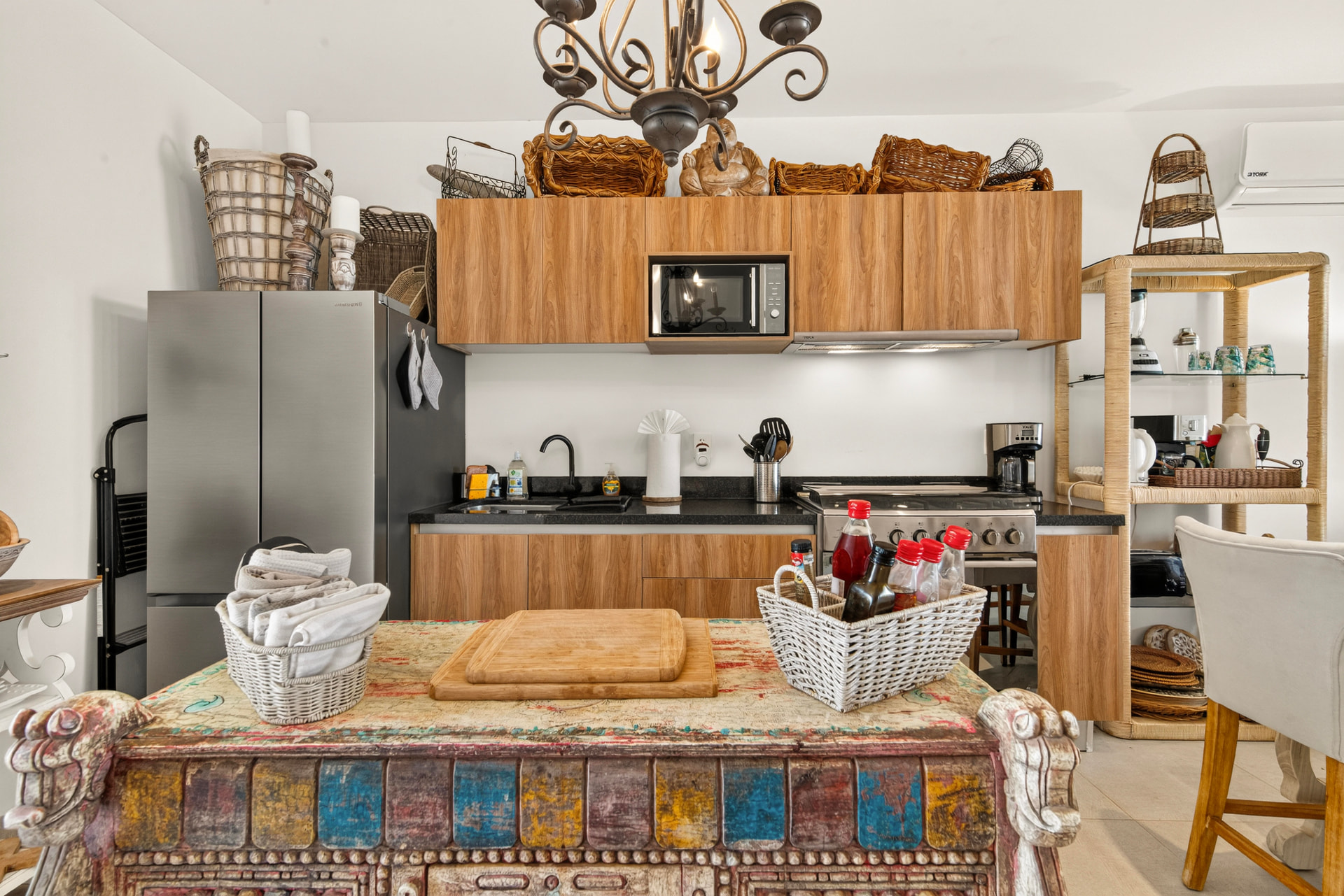 Full kitchen and open living area in a PPIM Akumal condo rental