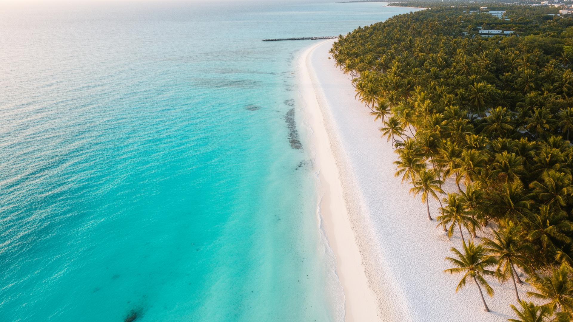 Private yacht sailing along the turquoise Caribbean coast of the Riviera Maya