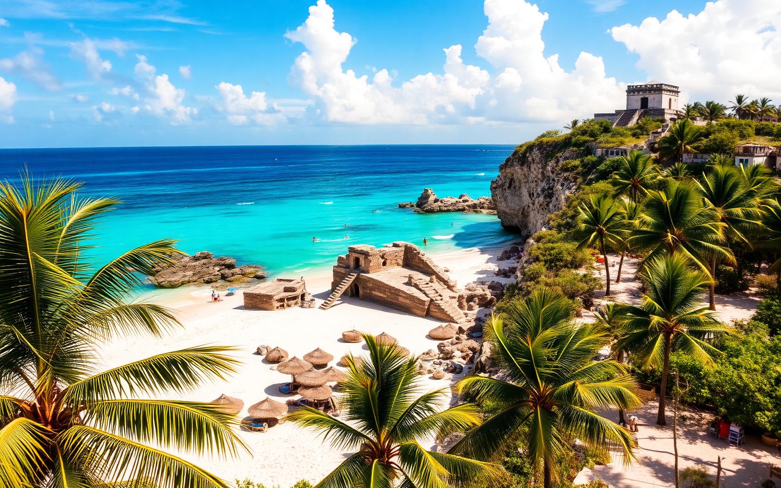 Tulum beach in the Riviera Maya, Mexico